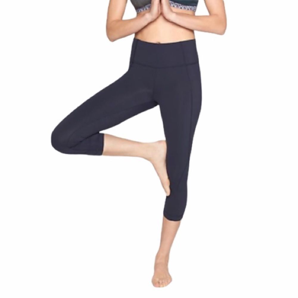 ATHLETA Salutation High Rise Capri Leggings Tights Navy XS